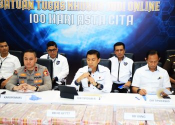 konferensi pers Dittipidsiber Bareskrim Polri, Belasan Situs Judol Ditangkap
