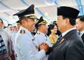 Presiden Prabowo Subianto melantik gubernur, wakil gubernur, bupati, wakil bupati, wali kota, dan wakil wali kota seluruh Indonesia masa jabatan tahun 2025-2030 secara serentak di Istana Kepresidenan Jakarta, Kamis, 20 Februari 2025.