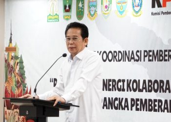 Wakil Ketua KPK Johanis Tanak dalam kegiatan Rapat Koordinasi Pemberantasan Korupsi Wilayah I