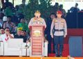 Kapolri Jenderal Listyo Sigit Prabowo menjadi Irup pembukaan Jambore Karhutla 2025 di Bumi Perkemahan Tahura Sultan Syarif Hasyim, Kabupaten Siak, Riau. Jumat (25/04/2025).