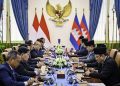 Pertemuan bilateral Presiden Republik Indonesia, Prabowo Subianto dengan Presiden Senat Kerajaan Kamboja, Yang Mulia Samdech Akka Moha Sena Padei Techo Hun Sen di Istana Merdeka, Jakarta, pada Senin (05/05/2025)