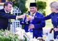 Jamuan santap malam kenegaraan dalam rangka kunjungan kenegaraan Presiden Republik Prancis Emmanuel Macron di Istana Negara, Jakarta, pada Rabu, 28 Mei 2025