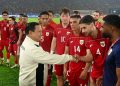 Presiden Prabowo Subianto menyaksikan langsung pertandingan Kualifikasi Piala Dunia 2026 Indonesia melawan China di Stadion Utama Gelora Bung Karno, Jakarta, pada Kamis, 5 Juni 2025.