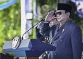Presiden Republik Indonesia Prabowo Subianto memimpin langsung Upacara Peringatan ke-79 Hari Bhayangkara di Monumen Nasional, Jakarta, pada Selasa, 1 Juli 2025