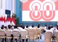 Presiden Prabowo Subianto meluncurkan logo dan tema Hari Ulang Tahun (HUT) ke-80 Kemerdekaan Republik Indonesia yang digelar di Istana Negara, Jakarta, Rabu (23/07/2025)