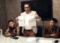 Kuasa Hukum PT Bumigas Energi, Khresna Guntarto saat jumpa pers di Jakarta pada November 2022 lalu