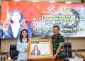 Menkomdigi Meutya Hafid saat menghadiri dan memberikan pembekalan Sekolah Staf dan Komando Angkatan Darat, Bandung