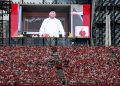 Presiden Republik Indonesia, Prabowo Subianto menghadiri Parade Hari Nasional Singapura 2025 yang digelar di National Gallery, Singapura, pada Sabtu, 9 Agustus 2025