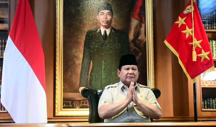Presiden Prabowo Subianto menyampaikan keterangannya di kediaman pribadinya di Hambalang, Kabupaten Bogor, pada Jumat, 29 Agustus 2025.