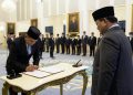 Ferry Juliantono resmi dilantik sebagai Menteri Koperasi menggantikan Budi Arie Setiadi di Istana Negara, Jakarta, Senin (8/9/2025)