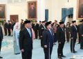 Presiden Prabowo lakukan reshuffle kabinet jilid III. Erick Thohir dilantik Menpora, Djamari Chaniago pimpin Menko Polkam, KSP diisi Muhammad Qodari.(Foto:Setpres/Istimewa)