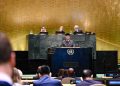 Presiden Prabowo Subianto menegaskan komitmen Indonesia pada solusi dua negara dalam konflik Palestina–Israel saat berpidato di Sidang Majelis Umum PBB, New York. (Foto: BPMI Setpres)
