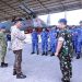 Menhan RI Sjafrie Sjamsoeddin, melaksanakan kunjungan kerja ke Pangkalan Udara (Lanud) Sultan Hasanuddin, Makassar