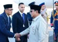 Penyambutan Presiden Prabowo setibanya di Bandar Udara Internasional Sharm El-Sheikh, Senin (13/10/2025), sebelum menghadiri Konferensi Tingkat Tinggi (KTT) Perdamaian Gaza.(foto:Setpres/Istimewa)