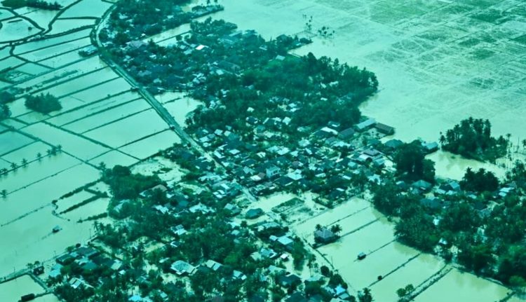 Wilayah terdampak bencana di Provinsi Aceh dari pantauan udara yang didokumentasikan pada Minggu, 7 November 2025. (dok BPMI Setpres)