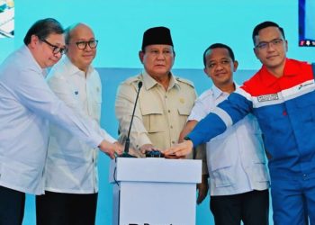 Presiden Prabowo Subianto melakukan groundbreaking proyek hilirisasi nasional tahap II di Refinery Unit IV Cilacap, Jawa Tengah, pada Rabu, 29 April 2026